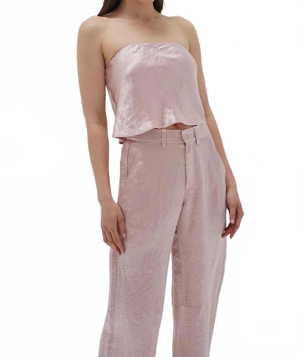 NEW LNA roxy tube top in rosewater shine